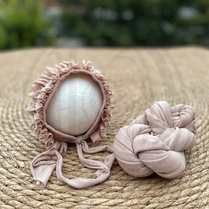 A Set Cotton Bonnet and Wrap