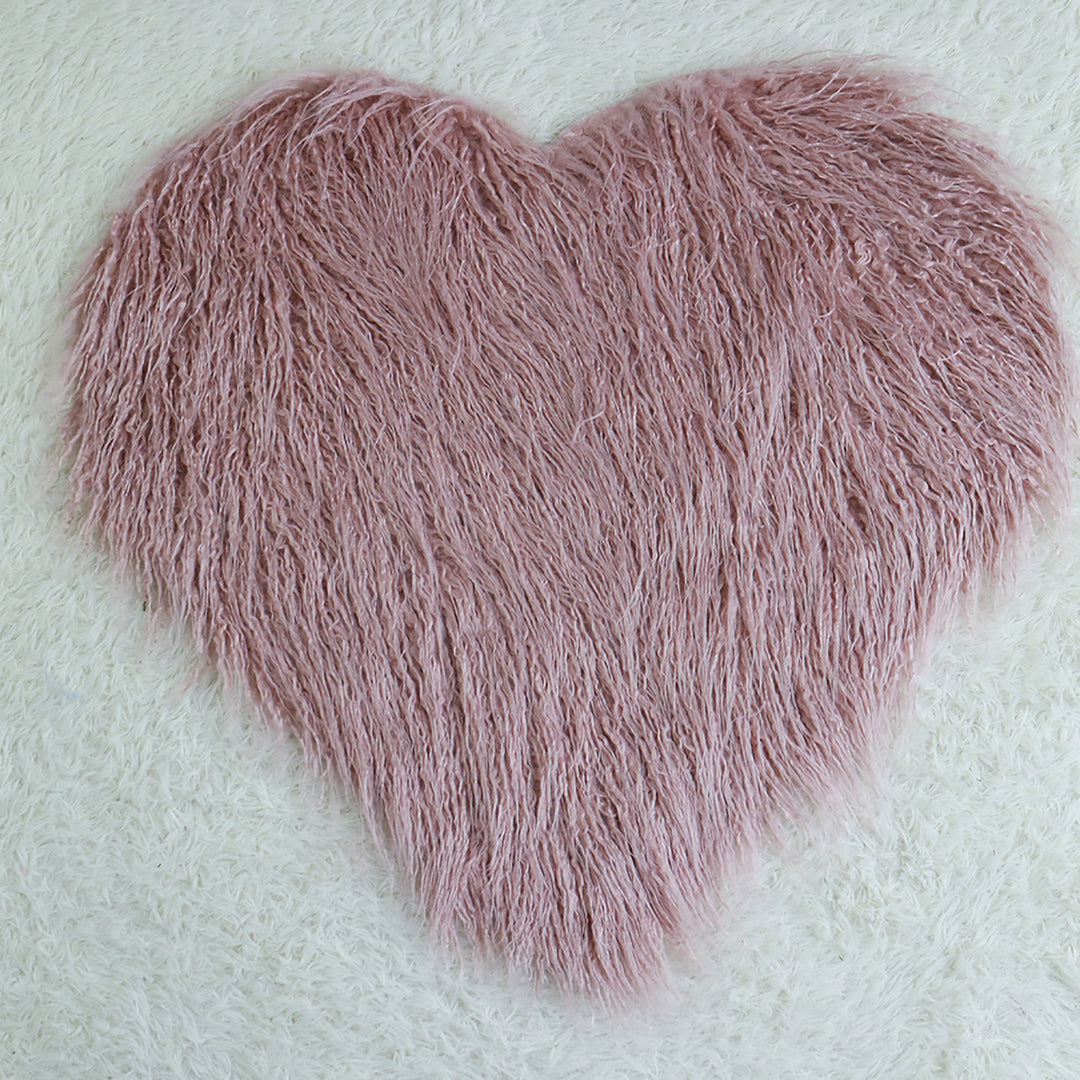 Sweet Heart Newborn Faux Fur Mongolia Newborn Blanket for Photography Long Pile Faux Fur - Don&Judy Newborn&Maternity photography props